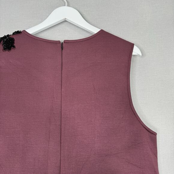 Dhruv Kapoor Anthro Womens Dress XL Purple Sequined Floral Textured Shift Boho - Picture 11 of 14